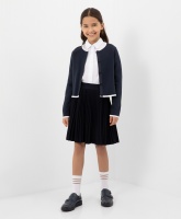 Кардиган вязаный на пуговицах синий Gulliver, школьная форма для девочек  фото, kupilegko.ru